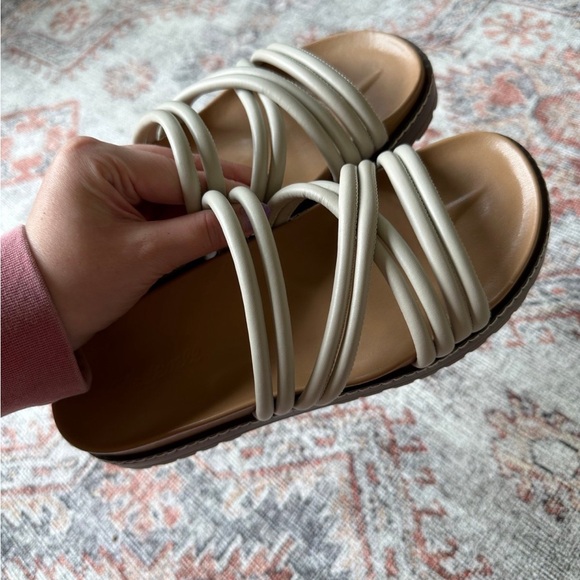 Stylish Cream Slide Sandals - Picture 4 of 6